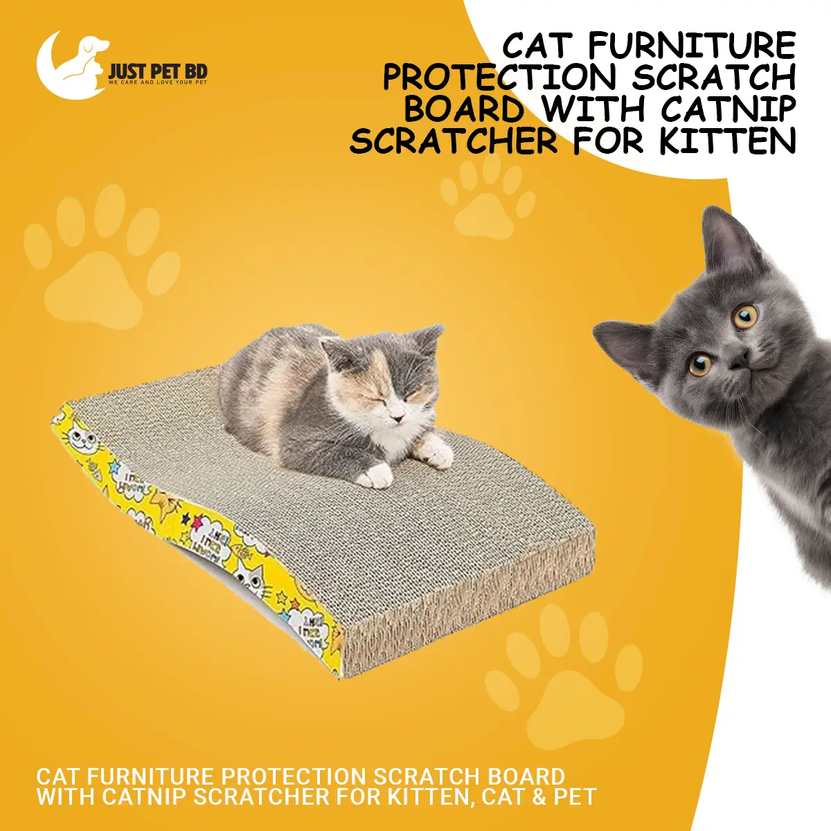 Cat Scratching Pad with Catnip – Corrugated Cardboard Scratcher Board for Cats