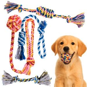 Cotton Rope Dog Tug Toy – Durable Dental Cleaning Chew Toy for Dogs