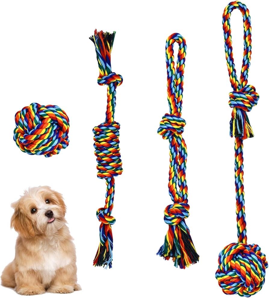 Cotton Rope Dog Tug Toy – Durable Dental Cleaning Chew Toy for Dogs - Image 2